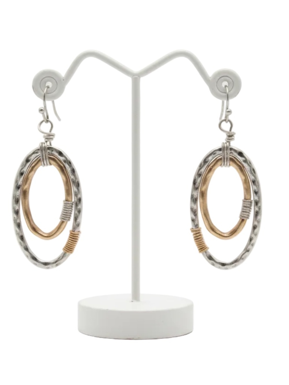 Womens‎ Silver Hoop Oval Earrings